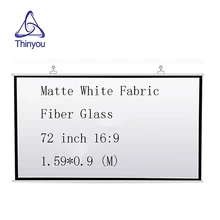 Thinyou Projector Screen 72 inch 16:9 Matte White Fabric Fiber Glass for Projector Outdoor Indoor for Home Theater Full HD 3D
