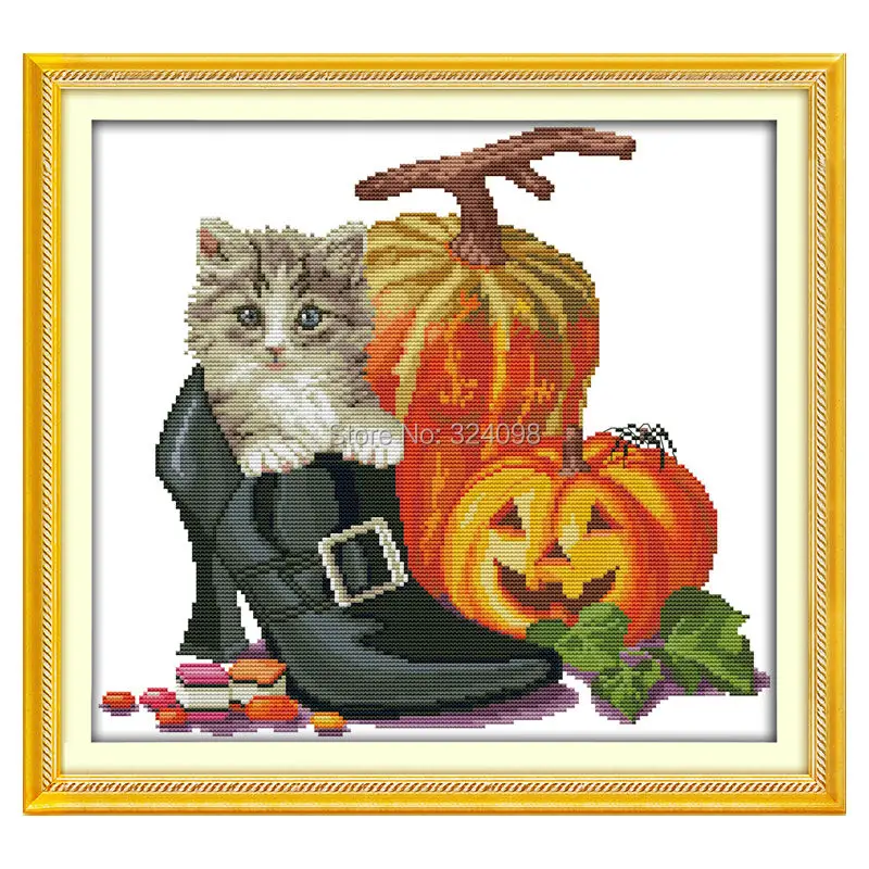 

Wholesale Needlework,Stitch,11CT 14CT Cross Stitch,Sets For Embroidery Kits,Halloween cat Counted Cross-Stitching