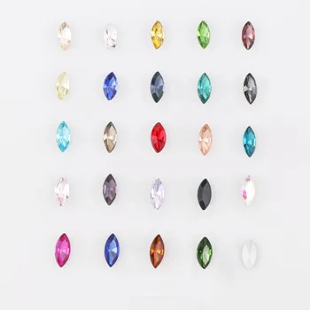 

20Pcs 5x10mm Navette Marquise Horse Eye Pointed Crystal Fancy Glass Stone For DIY Nail Art/Wedding Dress/Jewelry Decoration