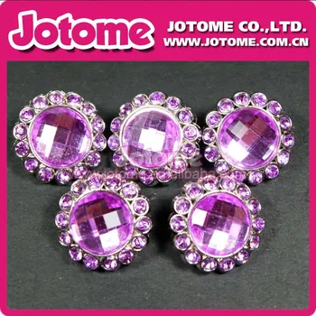 

Fashion Purple Flower Crystal Acrylic Rhinestone Plastic Snaps Buttons