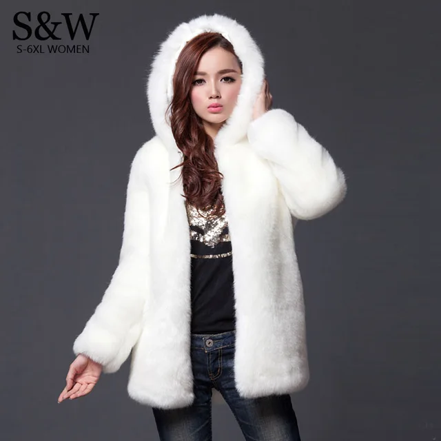 Taylor Plus Size Faux Rabbit Fur Jacket For Women Toni