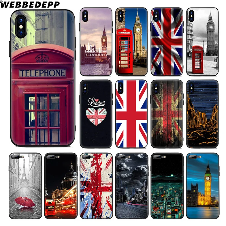 WEBBEDEPP London Bus Box Soft Silicone Case for Apple iPhone 11 Pro Xr Xs Max X or 10 8 7 6 6S Plus 5 5S SE TPU |