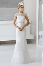 Free Shipping Expensive Trumpet Mermaid Cap Sleeve Sweep Train Sale Wedding Dresses With Heavy Beadings WX11637