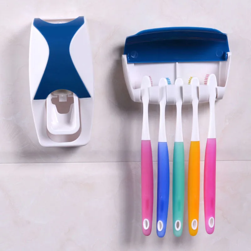 

Automatic Plastic Creative Toothpaste Squeezers Supplies Toothpaste Dispenser With Tooth Brush Holder Bathroom Accessories Set