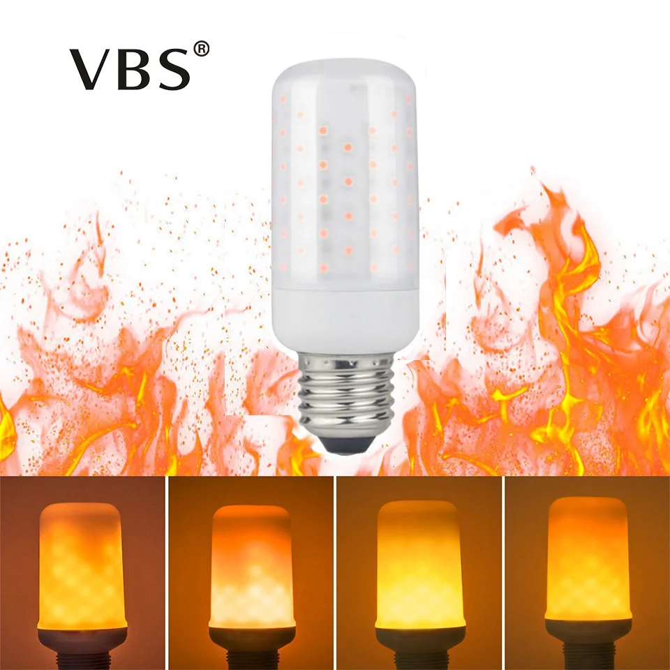 LED Flame Fire Effect Lamp Light Bulbs E27 E14 5W Magic