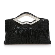 Трендовая Женская сумочка, женская вечерняя сумочка, Европа и Россия, плиссированный алюминиевый клатч с блестками, Женская сумочка, модная вечерняя сумочка