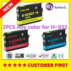 2 шт. любой цвет картридж для hp 933xl HP 933 костюм для HP Officejet Pro 6100 6600 6700 7110 7610 7612 7510 7512