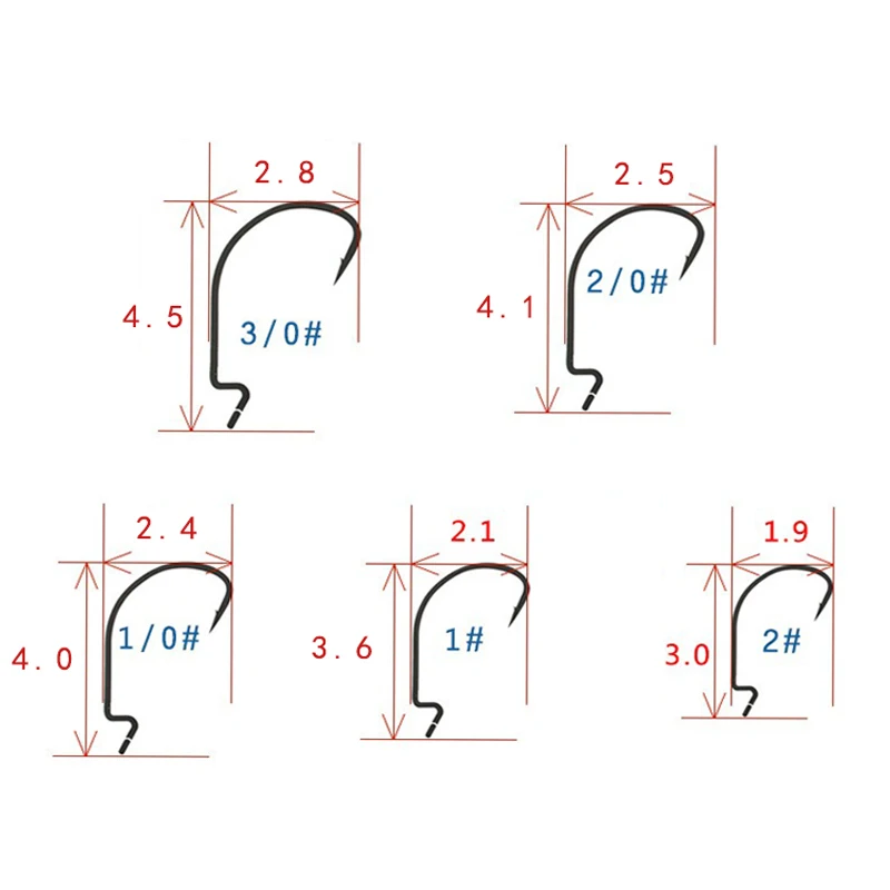 20 шт./лот рыболовный крючок 2#-3/0# колючей проволоки провернуть острые Pesca для превращения рыболовные снасти стали мягкие приманки рыболовный крючок crankbait