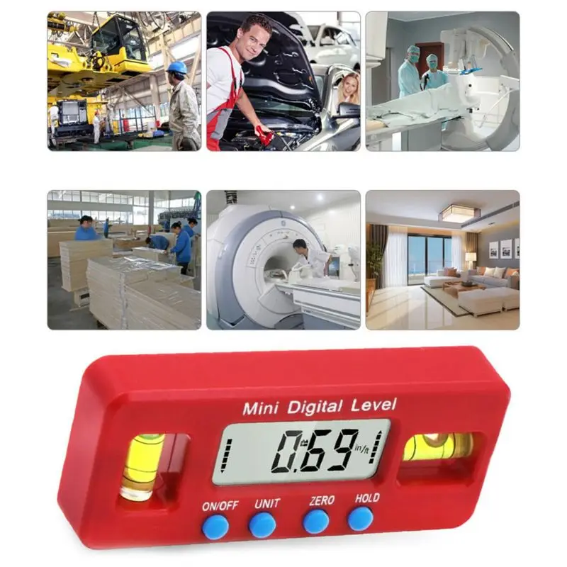  Mini Digital Level Scale Inclinometer Box Protractor Magnetic Angle Finder Bevel Gauge Electric Gra