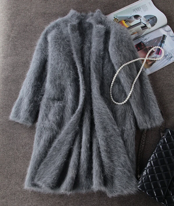 Luxury Long Mink Cashmere Coat Women Fashion Real Mink Cashmere Long Jacket Wholesale Retail Custom big size and color TFP830