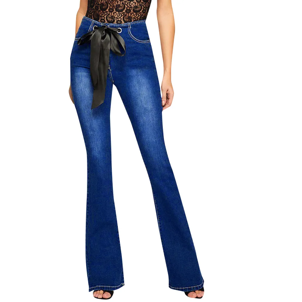 

Womail Pants Ladies Fashion Lace Blue Trousers Sexy Street Pants Polyester High Waist Casual Pants For Women Dropship May3