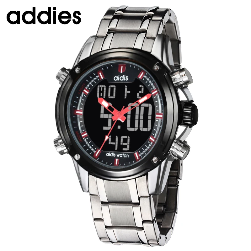 

Dual Display Wristwatch Sport Men's Casual Quartz Waterproof Digital Watch Stainless Steel Clock Reloj Hombre Electronic Watch