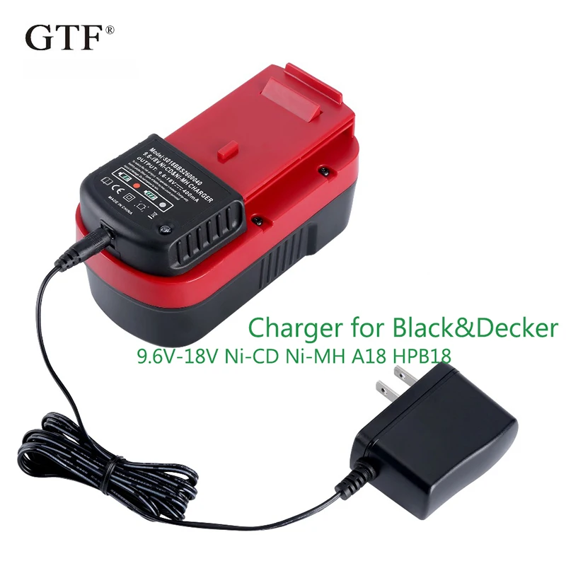 

EU Plug 400MA For Black & Dec 18V A18 Battery Ni-CD Ni-MH HPB18 A14 HPB14 battery fast charger Rechargeable Battery Power Tool