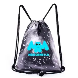 Новый kpop электронная музыка Dj Marshmello холст рюкзак Смайлик Зефир рюкзак мешок с кулиской школьные рюкзаки для путешествия рюкзак