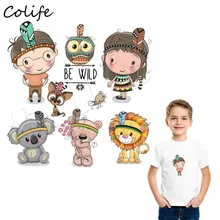 Примитивные Патчи мультфильм Животные человек Наклейки моющиеся A-Level на заказ DIY Аппликация теплопередачи Утюг на парашютах для детей