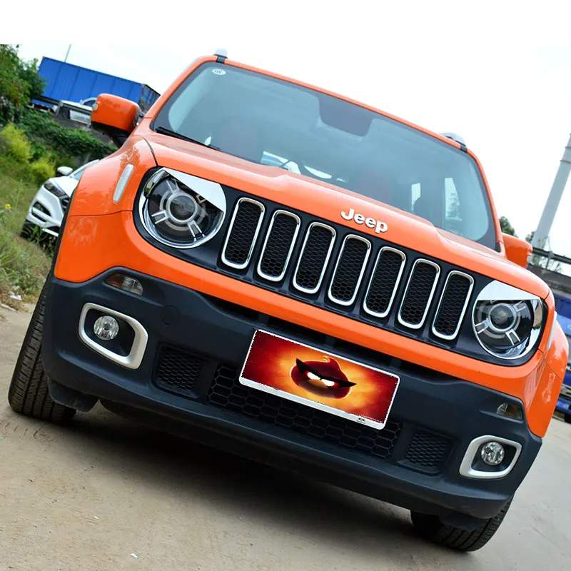 Chrome Angry Bird фар обрамление чехол для 2015-2016 Jeep Renegade