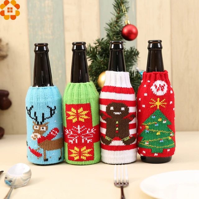 1pc cute christmas bottle sets santa claus wine bottle cover holders diy weddingbirthday - Christmas Bottle Decorations 1pc cute christmas bottle sets santa claus wine bottle cover holders diy weddingbirthday - Christmas Bottle Decorations