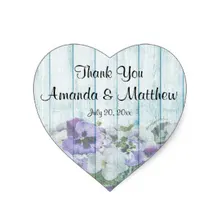 3,8 см деревенский шик Цветочное сердце на заказ Спасибо наклейки