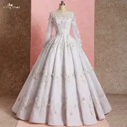 LZ269 Yiai реальные фотографии Vestido De Noiva 3D Цветы свадебное платье белое кружевное бальное платье Robe De Mariee свадебные платья