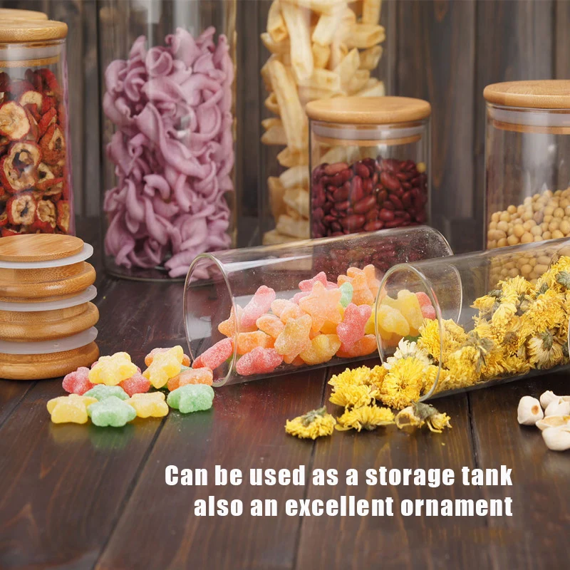 Container for Cereals Glass Jars Sealed Cans with Cover Kitchen Food Storage Bottles Mason Spice Jar Tea Box