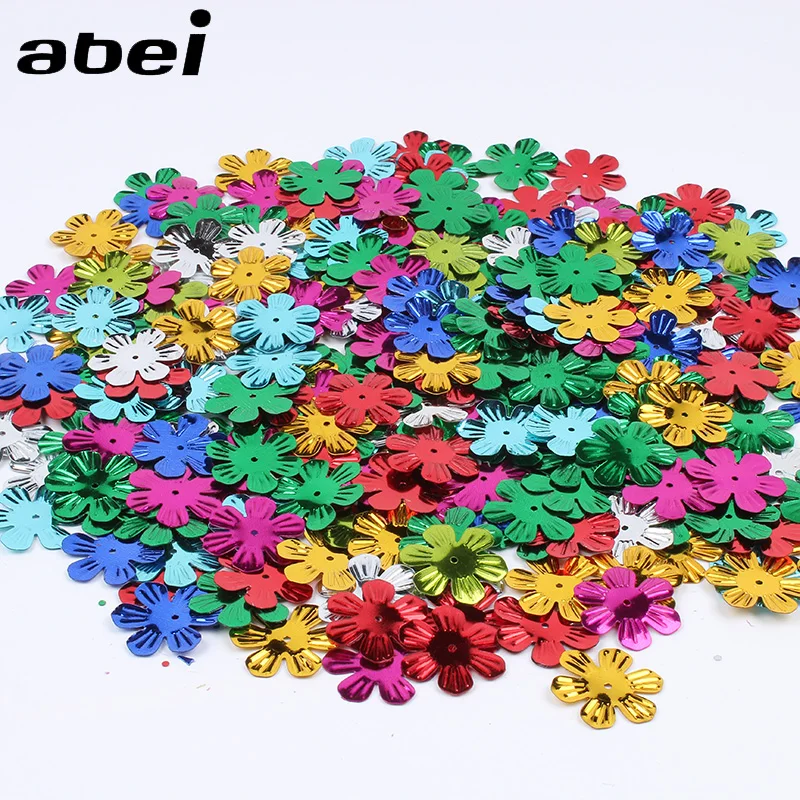 

50gram 25mm mixed Flower Loose Sequins PVC Paillettes Garments Shoes Bags Accessory DIY Wedding Party Evening Decoration