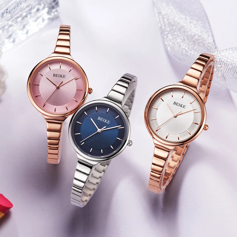 

BEIKE Luxury Brand Watches Women Waterproof Stainless Steel Quartz Watch Roman Scale Multi Cutting Surface Mirror Bracelet Watch