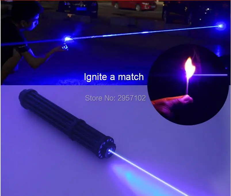 Мощная военная Синяя лазерная указка 500 Вт 500000 м 450нм лазер флэш-светильник горящая спичка/сухая древесина/черный/сжигание сигарет