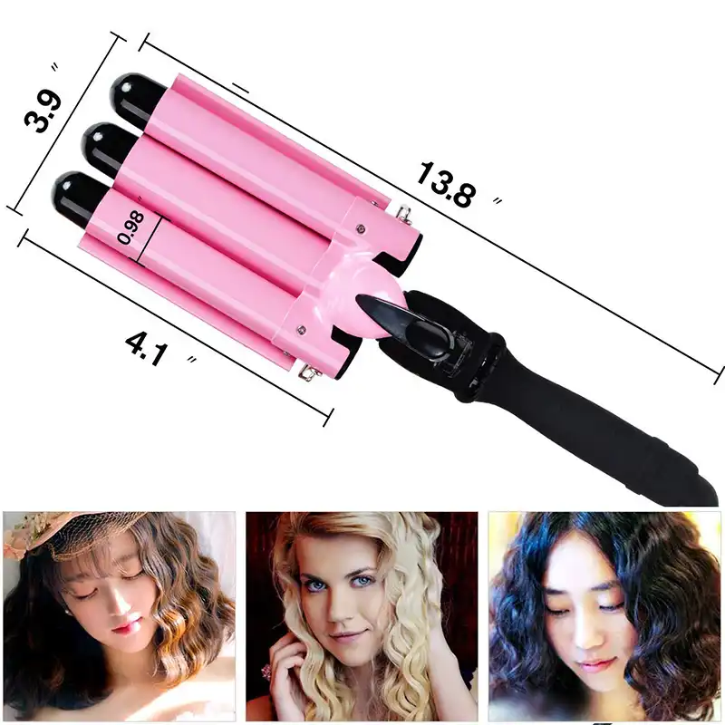 Tohuan Ceramic Hair Crimp Curling Iron Triple Barrel Hair Curler