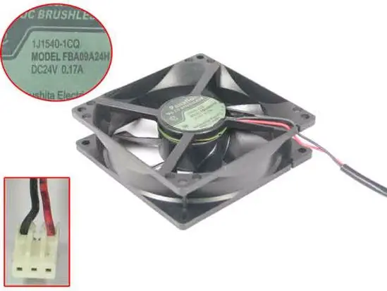 

FBA09A24H DC 24V 0.17A 90x90x25mm 2-проводной 3-контактный серверный квадратный вентилятор