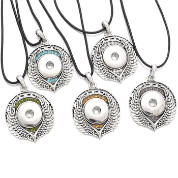

New Snap Pendant Necklaces Crystal Charms Necklace Fit 18mm Snap Buttons DIY Jewelry For Women