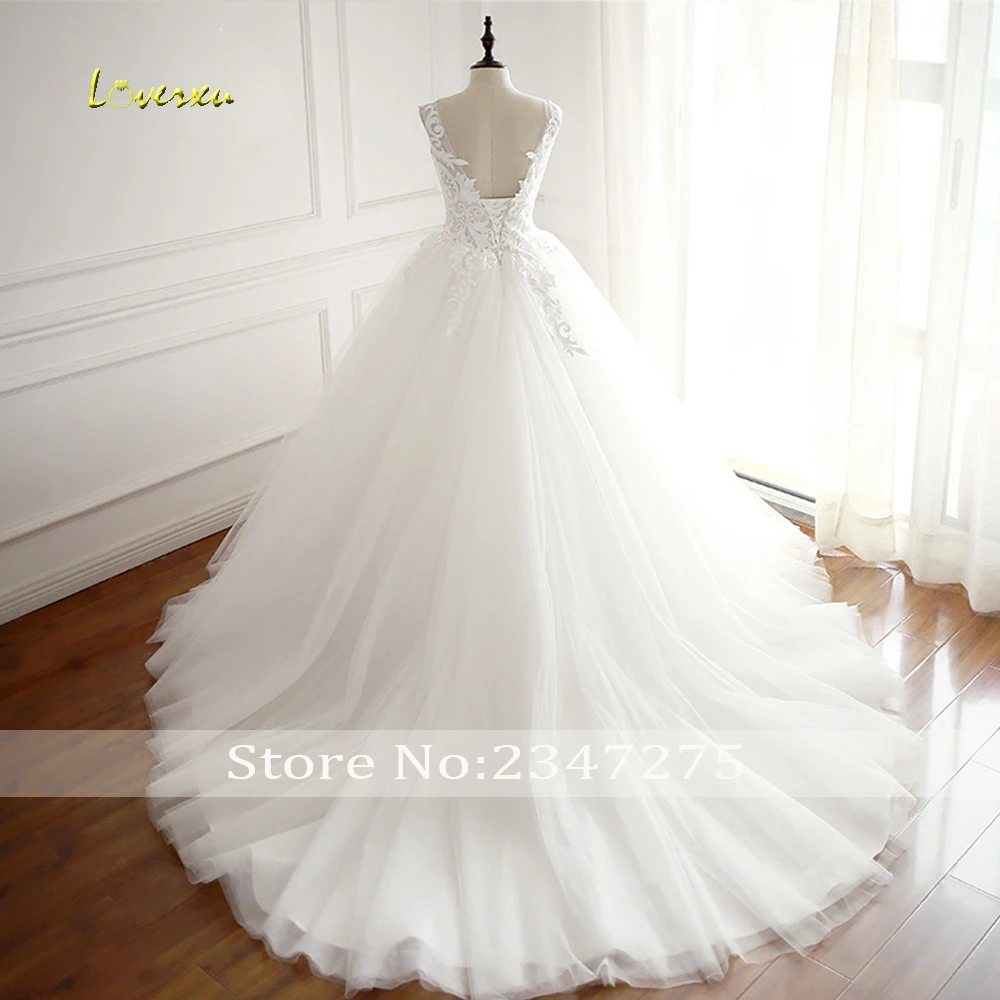 Свадебное платье Loverxu Vestido De Noiva с глубоким вырезом трапециевидной формы открытой