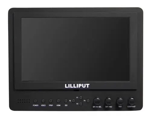 LILLIPUT 665 7-дюймовый накамерный HD ЖК-дисплей полевой монитор, Hdmi In& компонент, 1/" установки вспышки «Горячий башмак»+ 2 шт. Батарея пластина