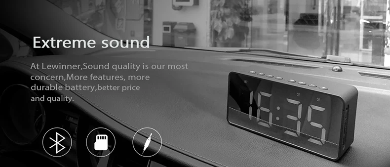 Bluetooth часы динамиков радио-будильник светодиодный динамик с подсветкой зеркало Дисплей Поддержка Aux TF карты с микрофоном для офиса Home Decor