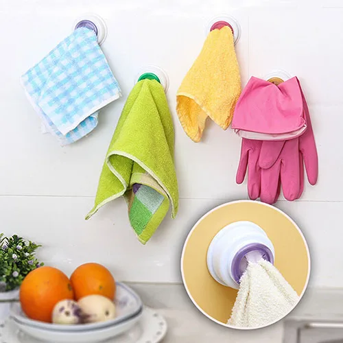 

1Pc Universal Towel Clip Self-Adhesive Cleaning Cloth Rack Holder Bathroom Storage Hook Creative Towel Hook Storage Holders Rack