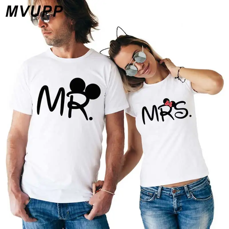 Парная футболка с надписью Mr Mrs для мужчин и женщин топы мужа жены бойфренда
