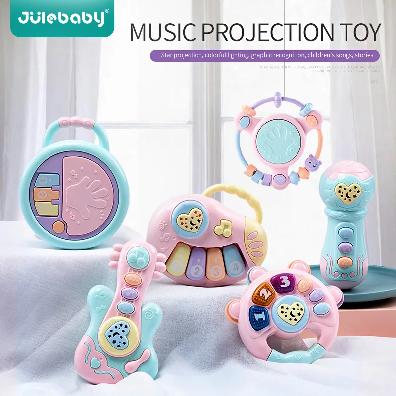 

Baby drum piano Multifuctional Electric Rattle Bell Kids Music Flashing Light Handbell Toy