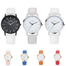 Women Simple Faux Leather Strap Analog Quartz Wrist Watch Fashion Birthday Gift