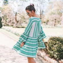 Женское летнее Бохо Короткое Макси платье коктейльное вечернее платье пляжное покрывало Сарафан