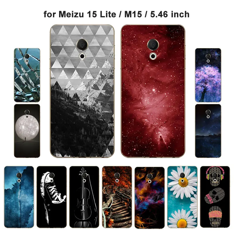 

For Meizu 15 Lite M15 Transparent Phone Case 5.46 inch Thin Soft TPU Cover Protection Scape Painted Case Cover for Meizu M15
