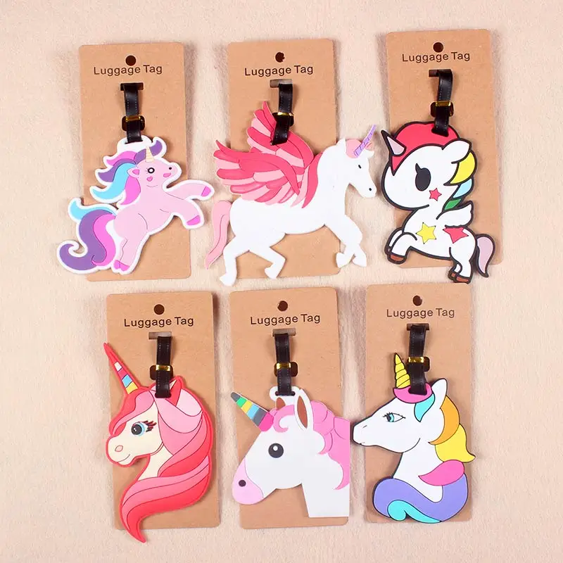 

Cartoon Unicorn Travel Accessories Luggage Tag Suitcase Cartoon Style Fashion Silicon Portable Travel Label ID Addres Holder