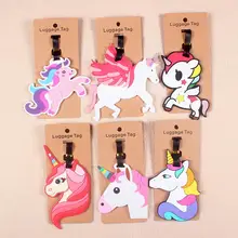 Cartoon Unicorn Travel Accessories Luggage Tag Suitcase Cartoon Style  Fashion Silicon Portable Travel Label ID Addres Holder