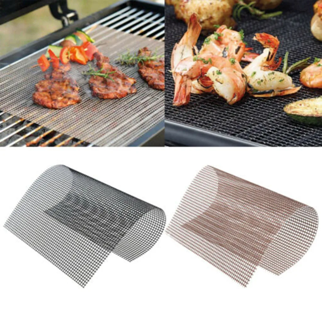 

BBQ Grill Pad Mat Teflon Non-stick Mesh Net Barbecue Grilling Baking Mat Cooking Plate For Party Grill Mat Tools 2020 new