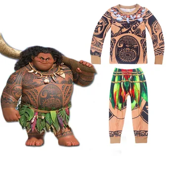 

Summer Pyjama Autumn Maui Little Boys Pajamas Sets 2 Pcs For Kids Clothes Toddler Pjs Sleepwear Moana pyjamas baby boys pijamas