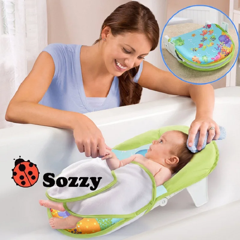 cheap Sozzy Hot Newborn Bath Sling Toy Set Bathing Bed Tub Chair +Towels +Bath Net High Quality Safe Bath Bed For Infant
