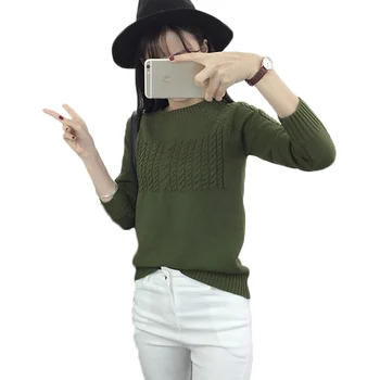 

Women Autumn Winter O Neck Knitted Pullover Sweaters Woman Fashion Long Sleeve Slim Solid Crochet Sweater Female Tops
