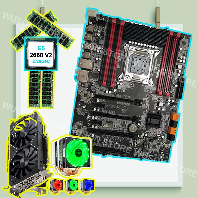 Best Price Famous brand Runing super X79 motherboard with video card GTX1050TI 4G CPU Xeon 2660 V2 2.2GHz with cooler RAM 4*16G 1600 RECC Best Price Famous brand Runing super X79 motherboard with video card GTX1050TI 4G CPU Xeon 2660 V2 2.2GHz with cooler RAM 4*16G 1600 RECC