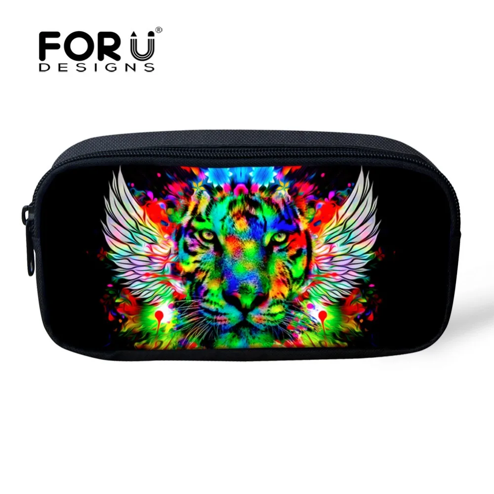 FORUDESIGNS Women Make up Cases Small Cosmetic Bags Cool Animal Lion