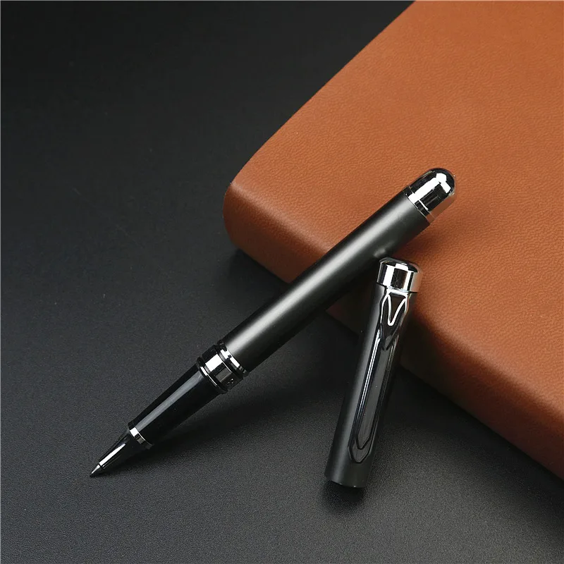 Высококачественная Металлическая Ручка-роллер, Роскошные гелевые ручки, 2 заправки, 0,5 мм, синие/черные чернила для бизнеса, письма, офиса, школы, принадлежности