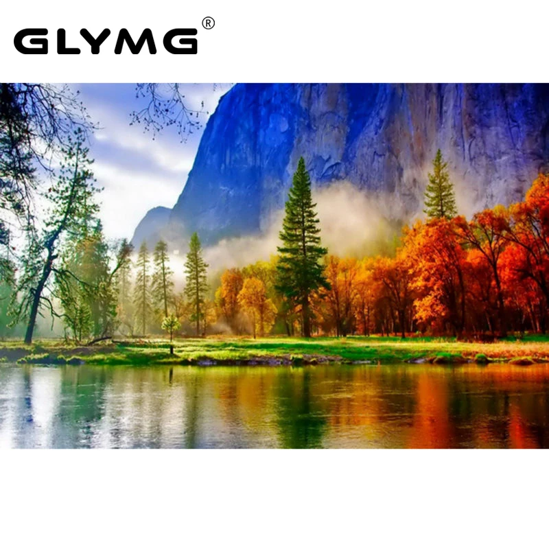 GLymg Needlework Diy Handicraft Diamond Painting Natural Landscape Embroidery Color Scenery Square Drill Mosaic Picture | Дом и сад