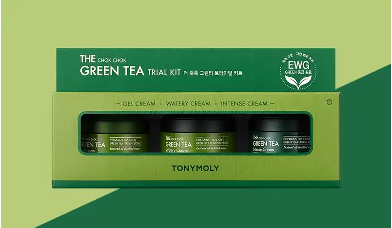 The Chok green tea Trial Kit 3 шт. интенсивный увлажняющий крем Отбеливающее, омолаживающее воздействие крем для ухода за кожей лица корейская косметика